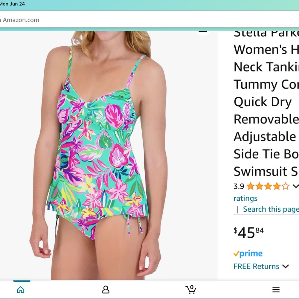 NWOT Never worn size Medium bright tropical tankini ser